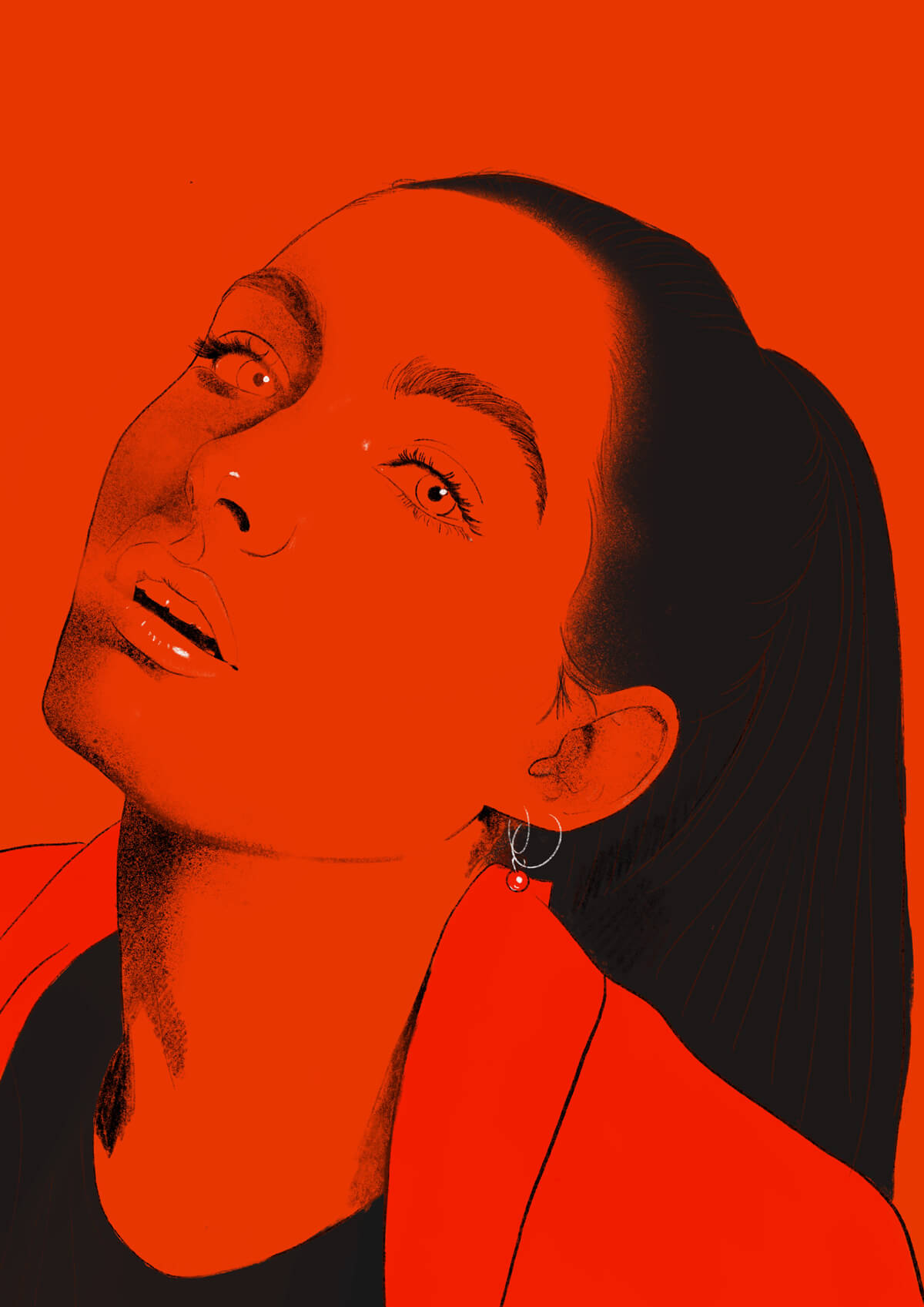 woman portrait in red
