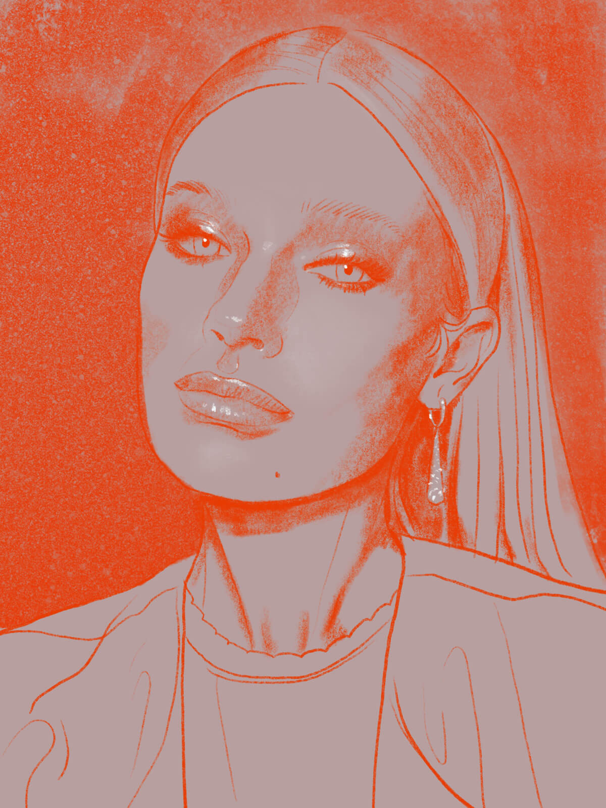 Digital Portrait: Intense Red in Marker Stuff's Portrait Series